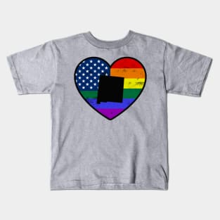 New Mexico United States Gay Pride Flag Heart Kids T-Shirt